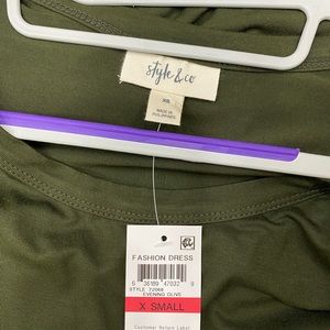 Women’s Style & Co Olive Green Dress XS Long Dress